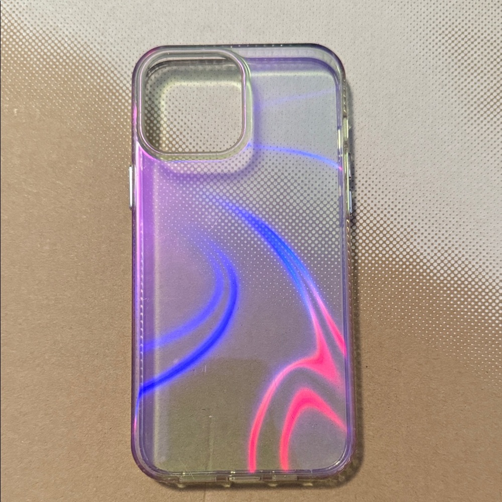Holographic Phone Case with Pink and Blue Accents